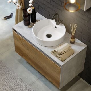 Подвесная тумба под раковину Aqwella Mobi MOB0110BS+MOB0710W 100 см